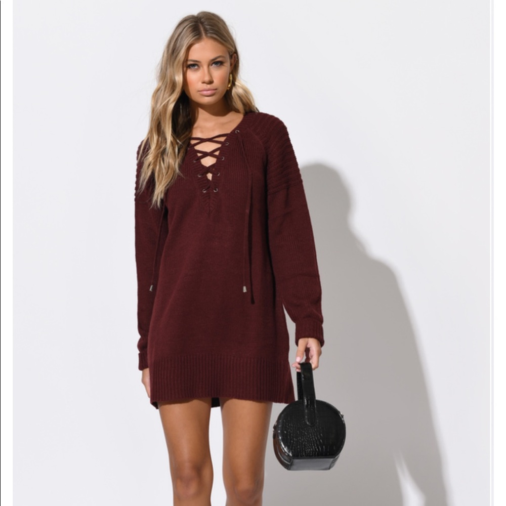Tobi laced sweater dress
